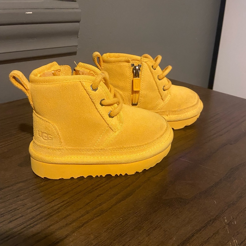 Toddler size 6 yellow uggs worn once like new
